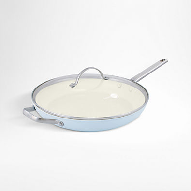 View GreenPan ™ Padova Light Blue 12" Ceramic Non-Stick Frying Pan with Lid details
