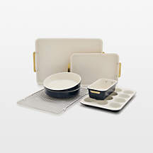 GreenPan Reserve Healthy Ceramic Nonstick Bakeware 7-Piece Set in Oxford Blue + Reviews | Crate & Barrel