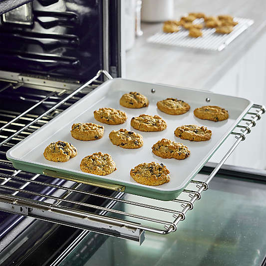 GreenPan Reserve Healthy Ceramic Nonstick Bakeware Half Sheet Pan in Sage Green