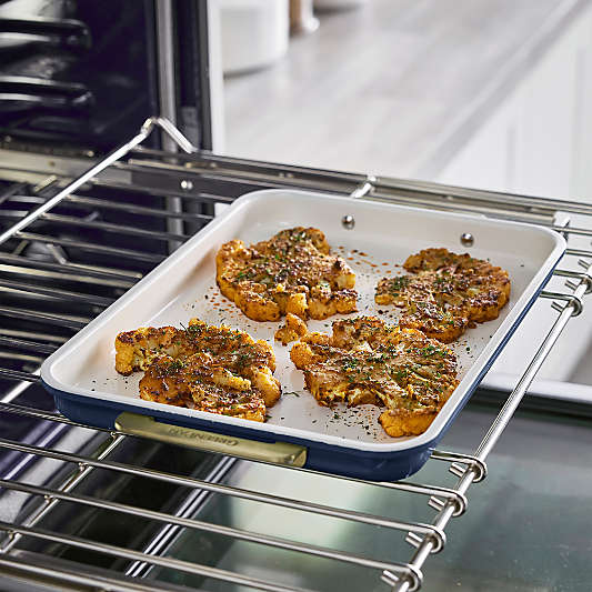 GreenPan Reserve Healthy Ceramic Nonstick Bakeware Quarter Sheet Pan in Oxford Blue