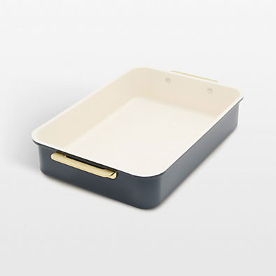 View GreenPan Reserve Healthy Ceramic Nonstick Bakeware Rectangular Cake Pan in Oxford Blue details