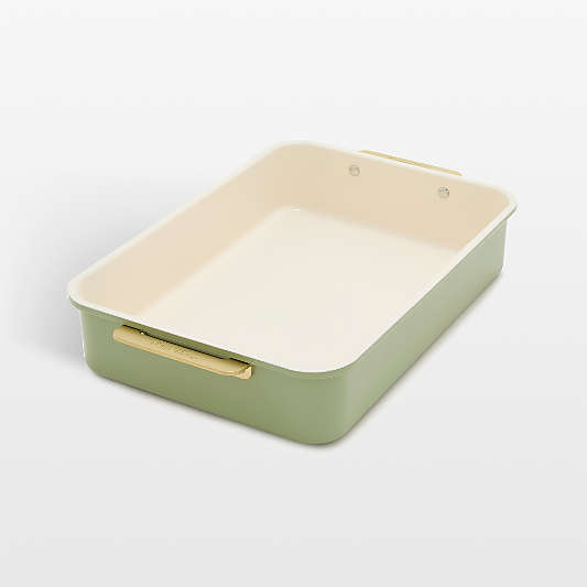 GreenPan Reserve Healthy Ceramic Nonstick Bakeware Rectangular Cake Pan in Sage Green