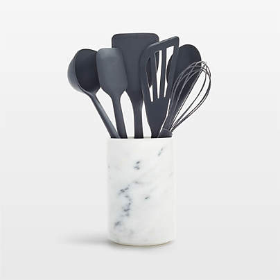 GreenPan Platinum Gray Silicone 7-Piece Utensil and Crock Set