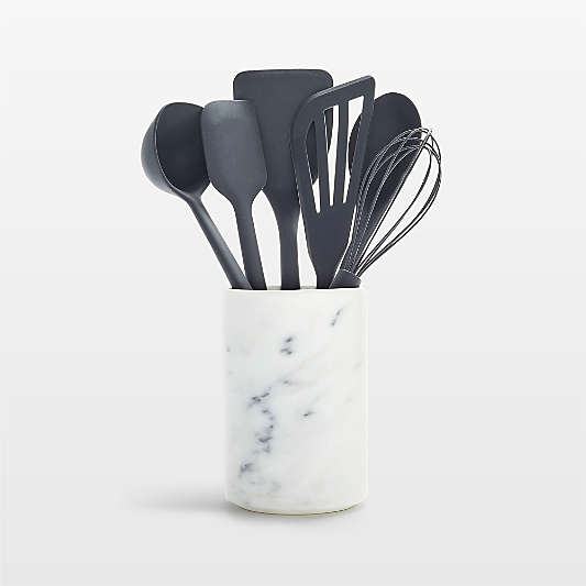GreenPan Platinum Gray Silicone 7-Piece Utensil and Crock Set