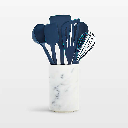 GreenPan Platinum Navy Silicone 7-Piece Utensil and Crock Set