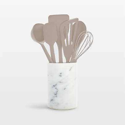 GreenPan Platinum Taupe Silicone 7-Piece Utensil and Crock Set