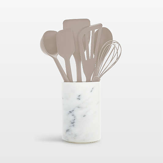 GreenPan Platinum Taupe Silicone 7-Piece Utensil and Crock Set