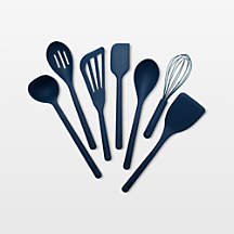 GreenPan Platinum Navy Silicone Tools 7-Piece Utensil Set + Reviews | Crate & Barrel