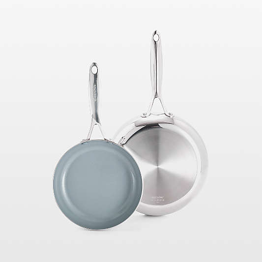 GreenPan â„¢ Valencia Pro Stainless Steel 8" and 10" Fry Pan Set
