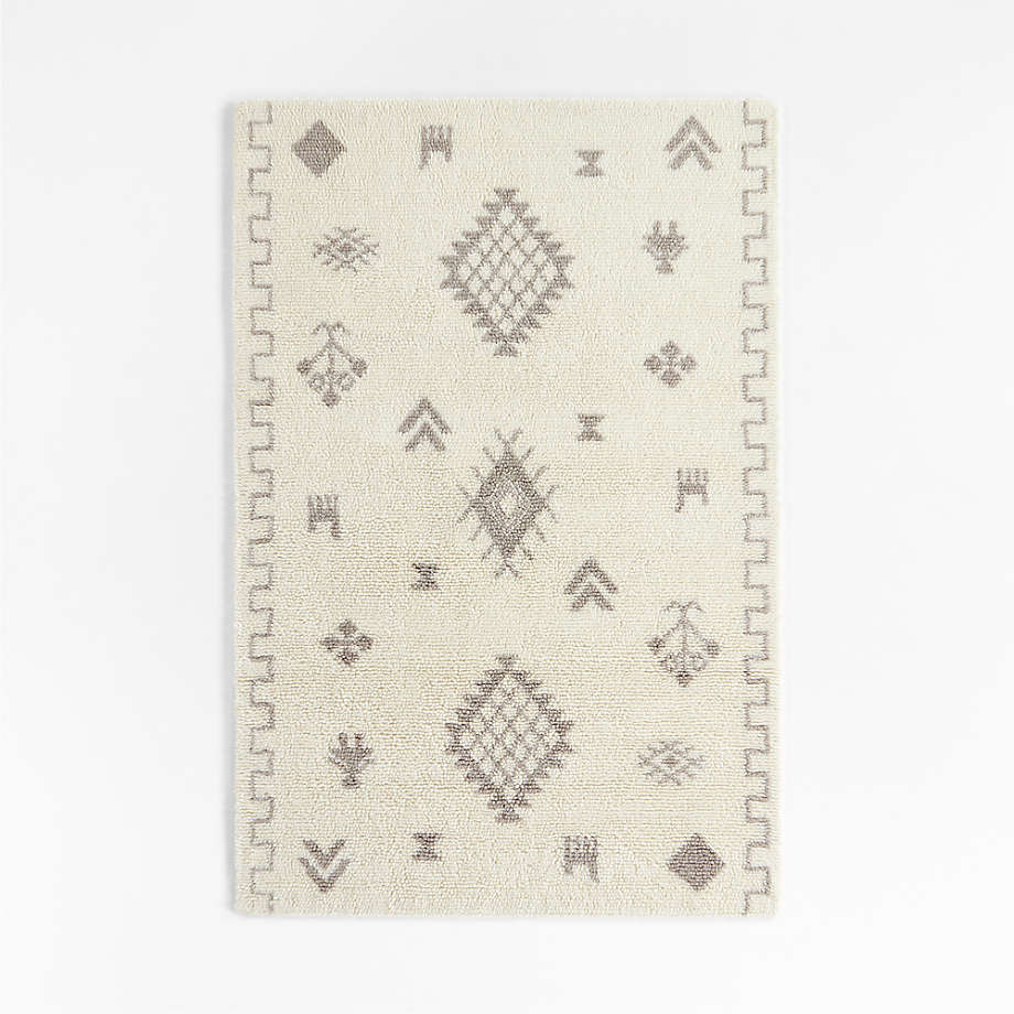 Gabey Figures Wool Dark Beige Kids Area Rug 5x8 Crate & Kids