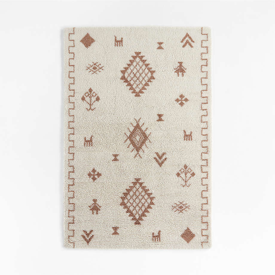 Gabey Figures Wool Pink Kids Area Rug 6x9 Crate & Kids