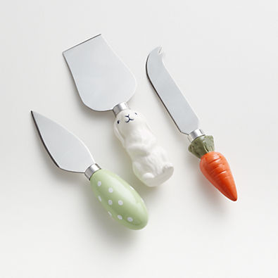 View Gaby Easter Cheese Knives, Set of 3 details