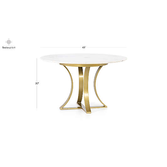 Damen 48" White Marble Top Dining Table