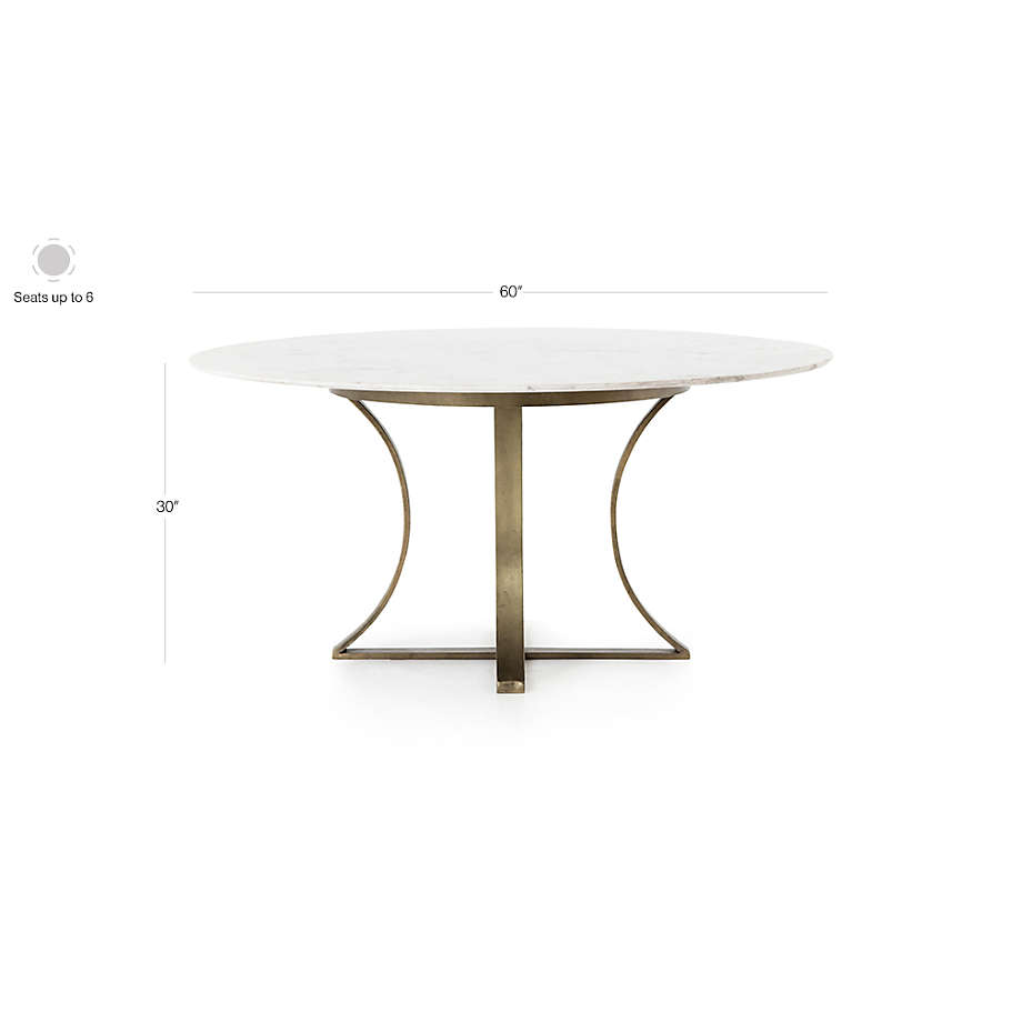 View Damen White Marble Top Dining Table - image 2 of 12