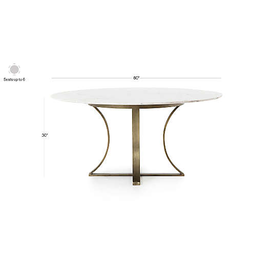 Damen 60" White Marble Top Dining Table