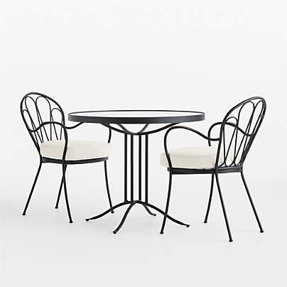 Galleria 35" Metal Outdoor Bistro Dining Table Set