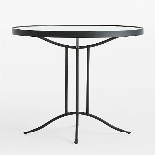 Galleria 35" Metal and Glass Top Outdoor Bistro Table