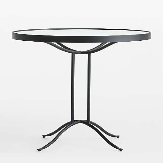 Galleria 35" Metal and Glass Top Outdoor Bistro Table