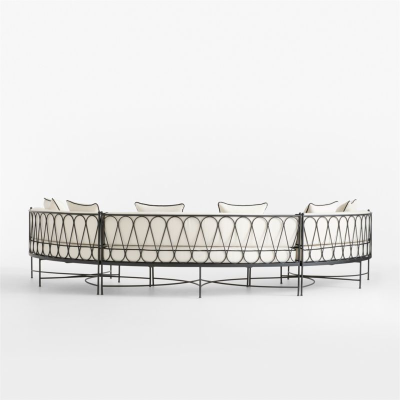 Galleria 216" Metal Outdoor Curved Sofa with Cushions - image 9 of 12