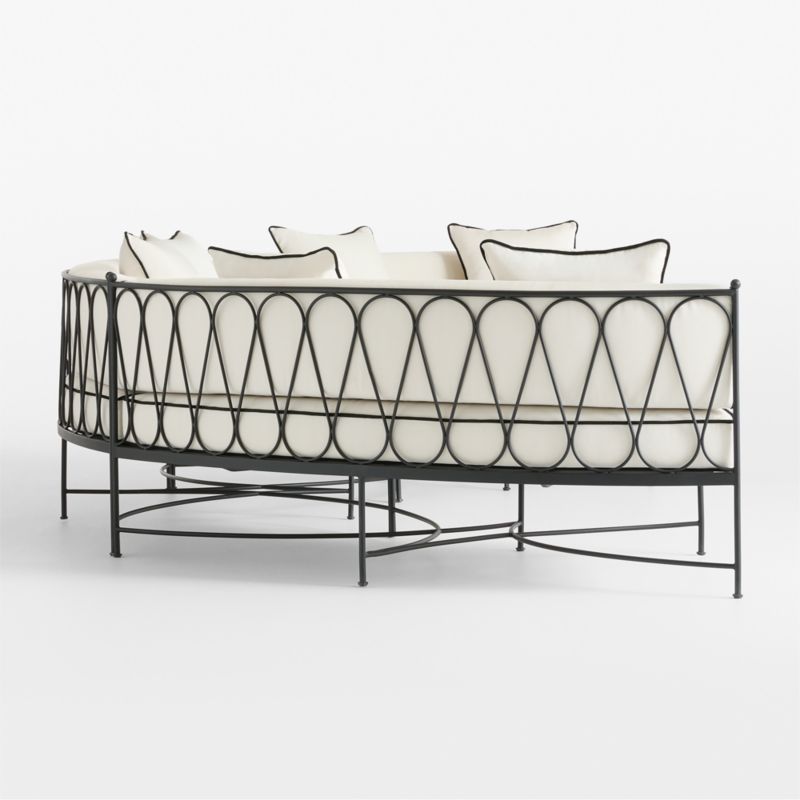 Galleria 216" Metal Outdoor Curved Sofa with Cushions - image 8 of 12