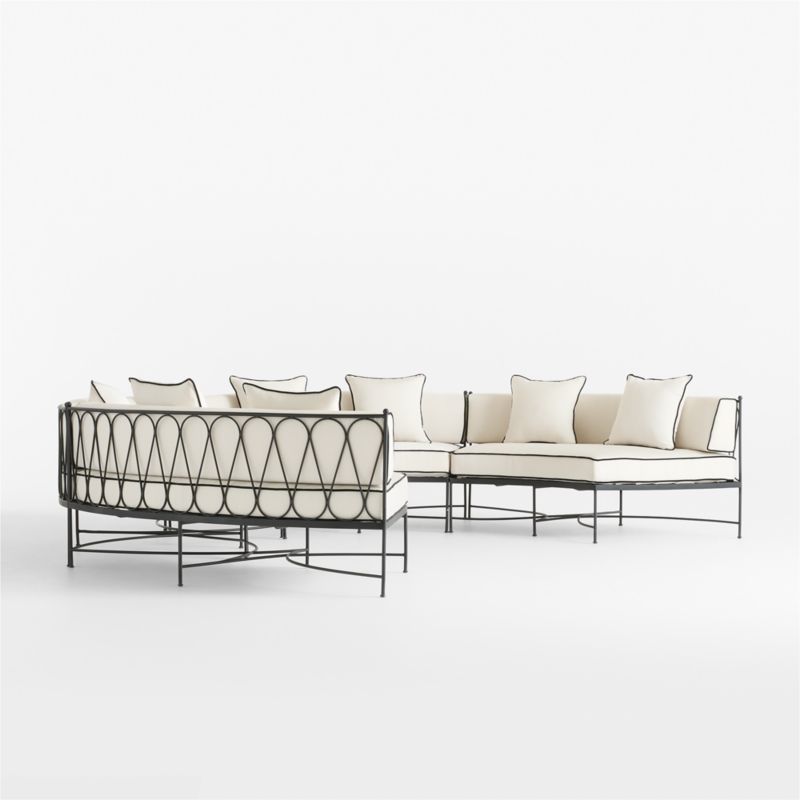 Galleria 288" Metal Outdoor Curved Sofa with Cushions - image 7 of 12