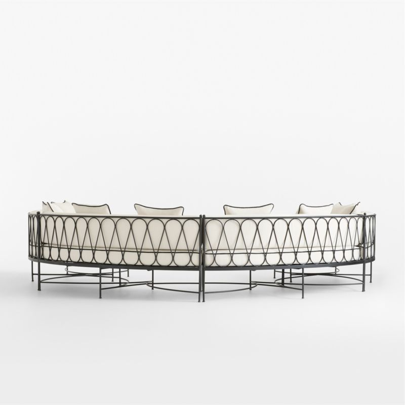 Galleria 288" Metal Outdoor Curved Sofa with Cushions - image 9 of 12