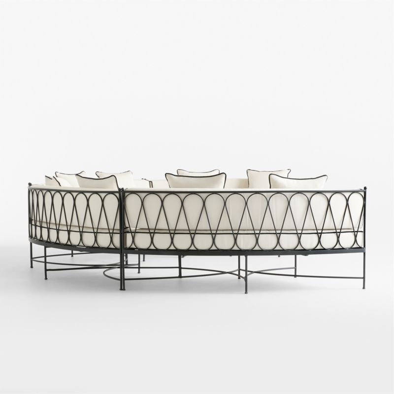 Galleria 288" Metal Outdoor Curved Sofa with Cushions - image 8 of 12