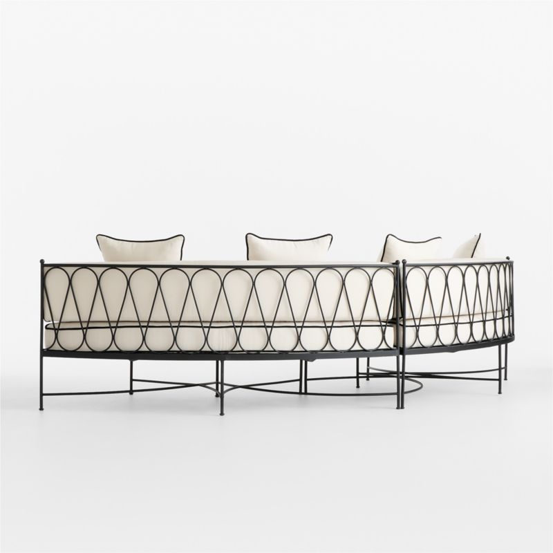 Galleria 144" Metal Outdoor Curved Sofa with Cushions - image 8 of 10
