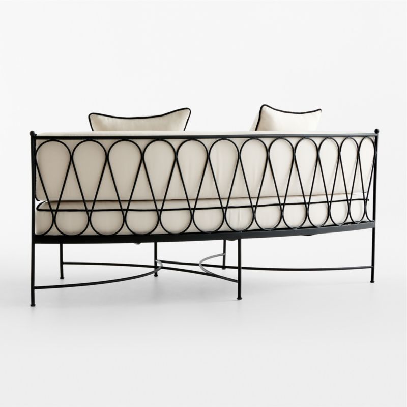 Galleria 72" Metal Outdoor Curved Sofa with Cushions