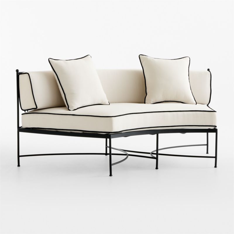 Galleria 72" Metal Outdoor Curved Sofa with Cushions
