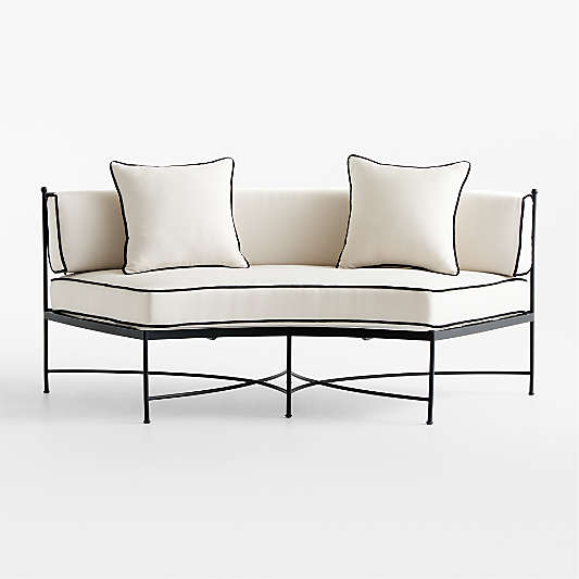 Galleria 72" Metal Outdoor Curved Sofa with Cushions