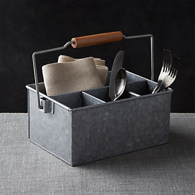 View Galvanized Flatware Caddy details