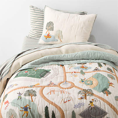 Game Time Garden 100% Organic Cotton Kids Twin Quilt
