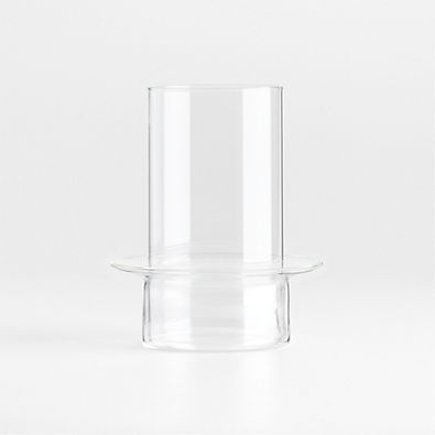 View Gara Clear Glass Hurricane Candle Holder 7" details