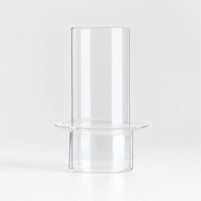 View Gara Clear Glass Hurricane Candle Holder 9" details