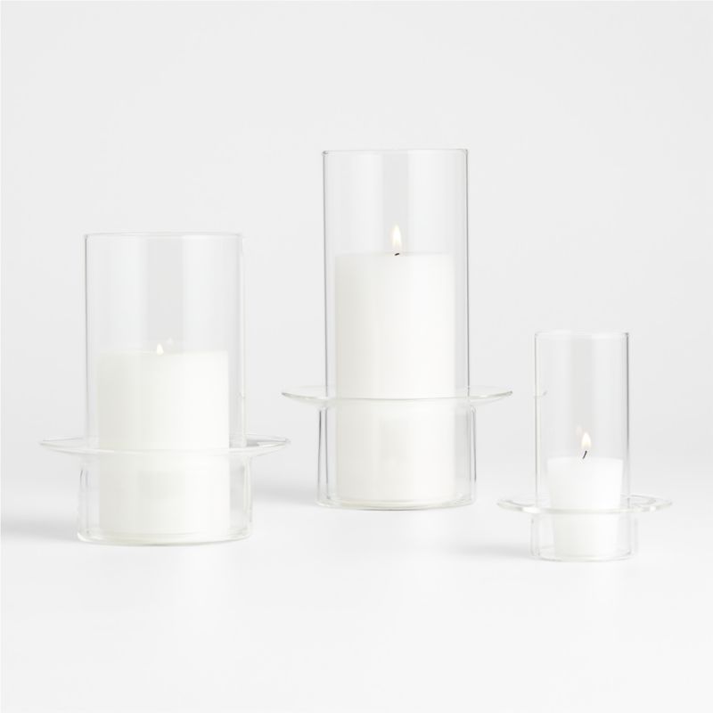 Gara Clear Glass Hurricane Candle Holders, Set of 3 - image 0 of 4