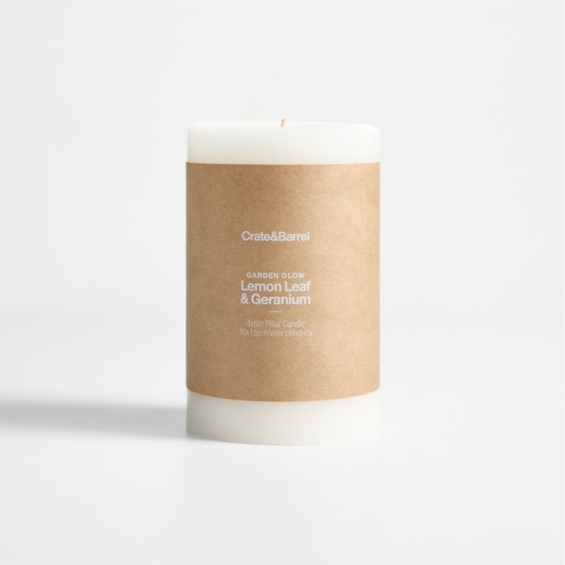 Garden Glow Lemon Leaf and Geranium Scented Pillar Candle 3"x4" - image 1 of 2