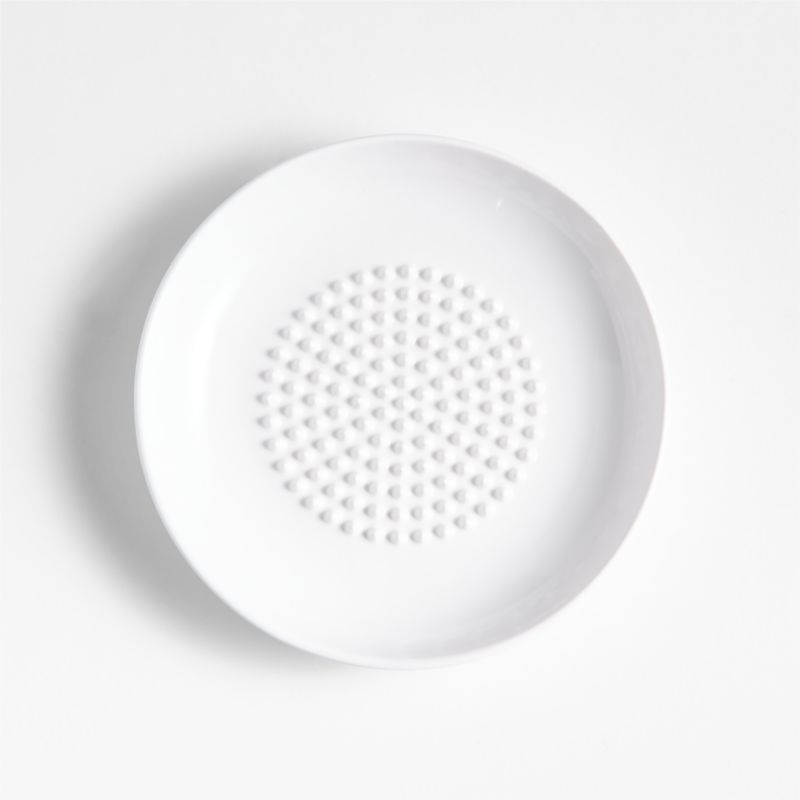 White Ceramic Garlic Plate - image 0 of 5