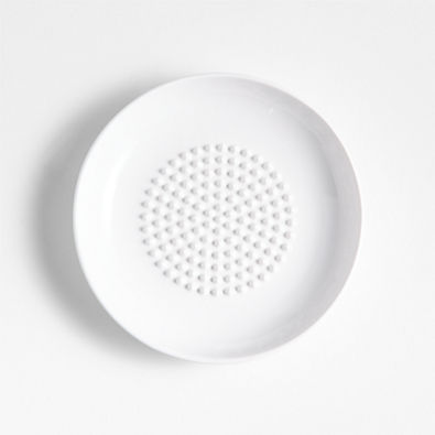 View White Ceramic Garlic Plate details