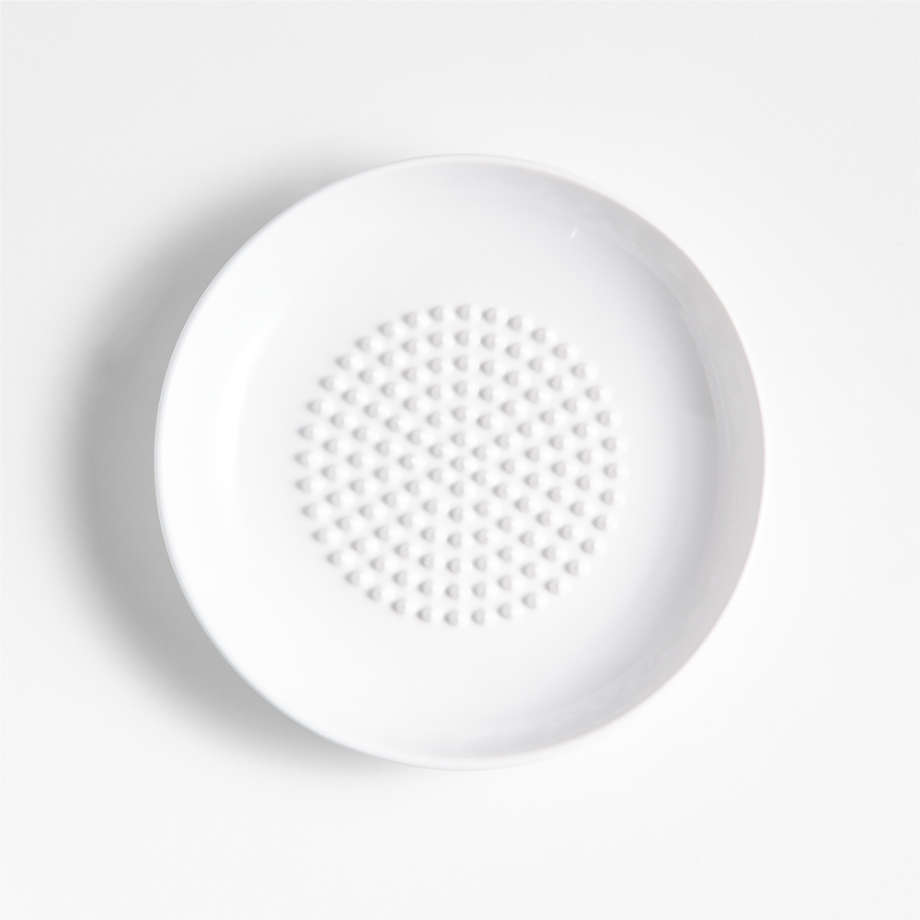 White Ceramic Garlic Plate | Crate & Barrel