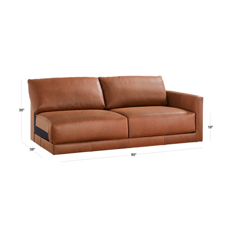 View Gather Leather Right-Arm Sofa - image 2 of 9