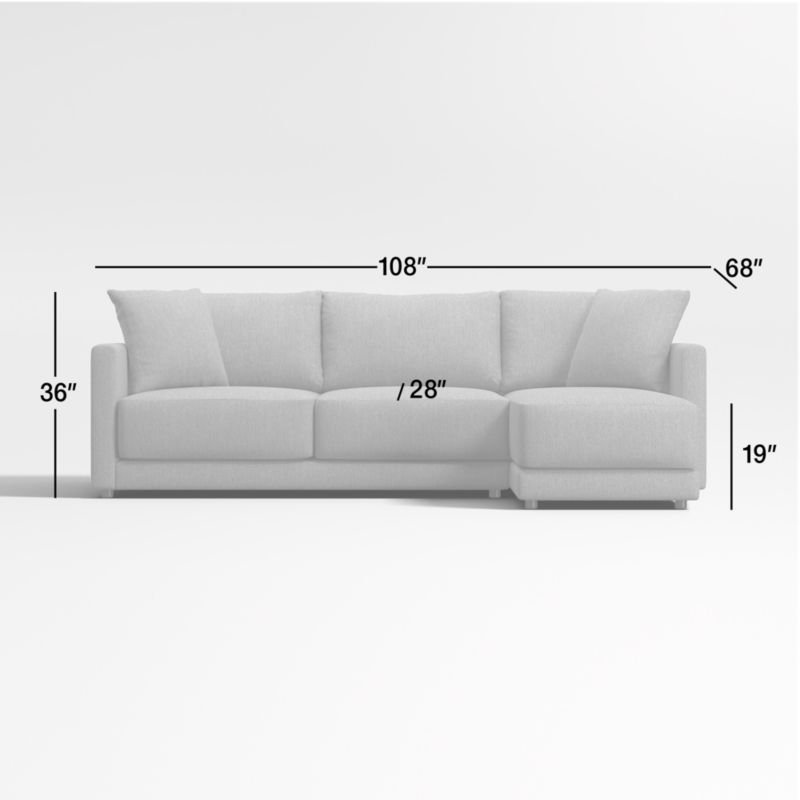 View Gather Deep 2-Piece Apartment Sectional Sofa with Right-Arm Chaise - image 3 of 15