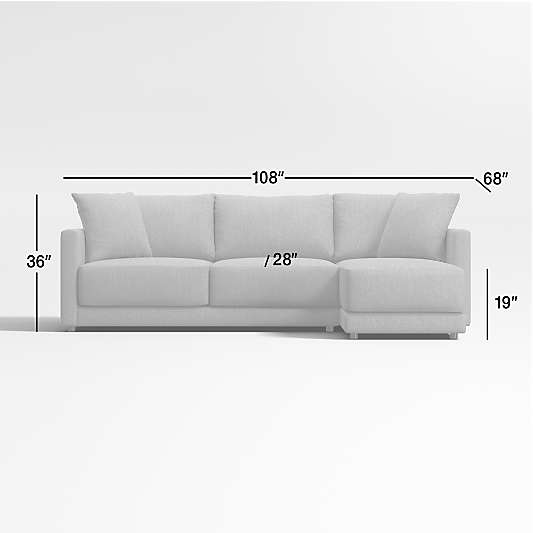 Gather Deep 2-Piece Apartment Sectional Sofa with Right-Arm Chaise