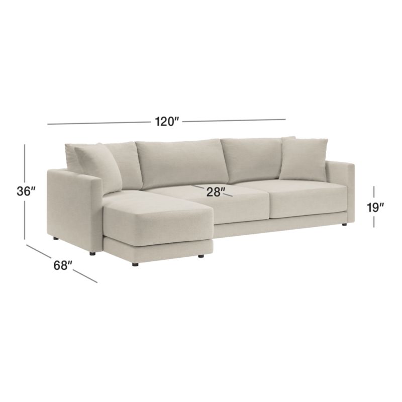 Gather Deep 2-Piece Left Arm Chaise Sectional Sofa