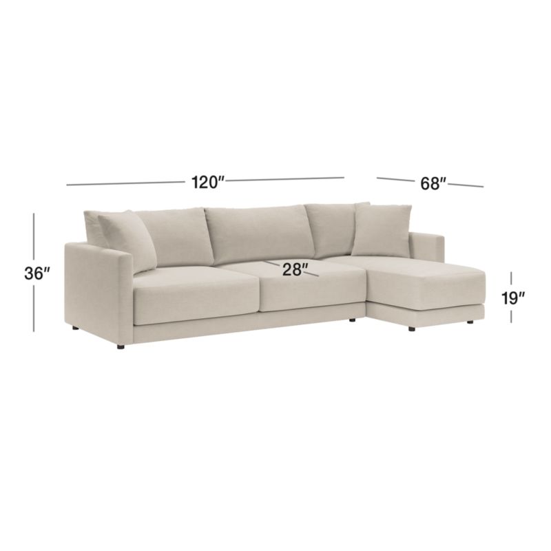 Gather Deep 2-Piece Right Arm Chaise Sectional Sofa