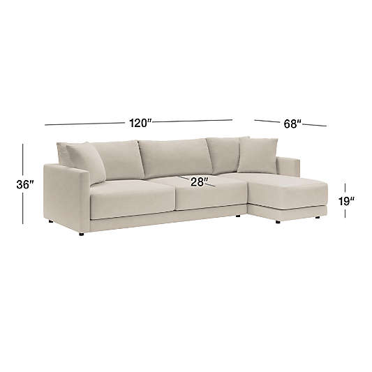 Gather Deep 2-Piece Right Arm Chaise Sectional Sofa