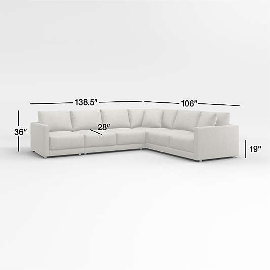 Gather Deep 3-Piece L-Shaped Sectional Sofa