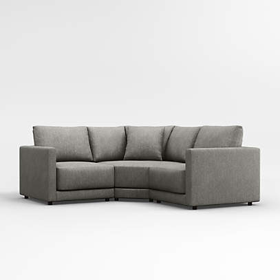 Archeology Time Withered Gather Deep 3-Piece L-Shaped Small Space Sectional Sofa | Crate & Barrel