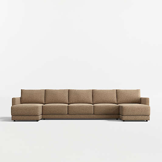 Gather 3-Piece U-Shaped Sectional Sofa with Double Chaise Lounge