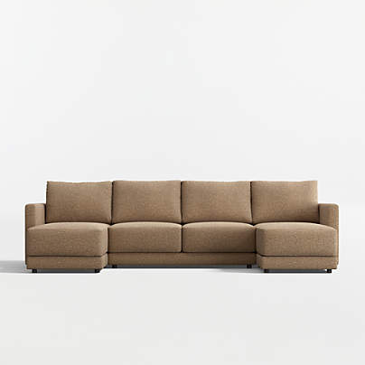 Gather 3-Piece U-Shaped Sectional Sofa with Double Chaise Lounge